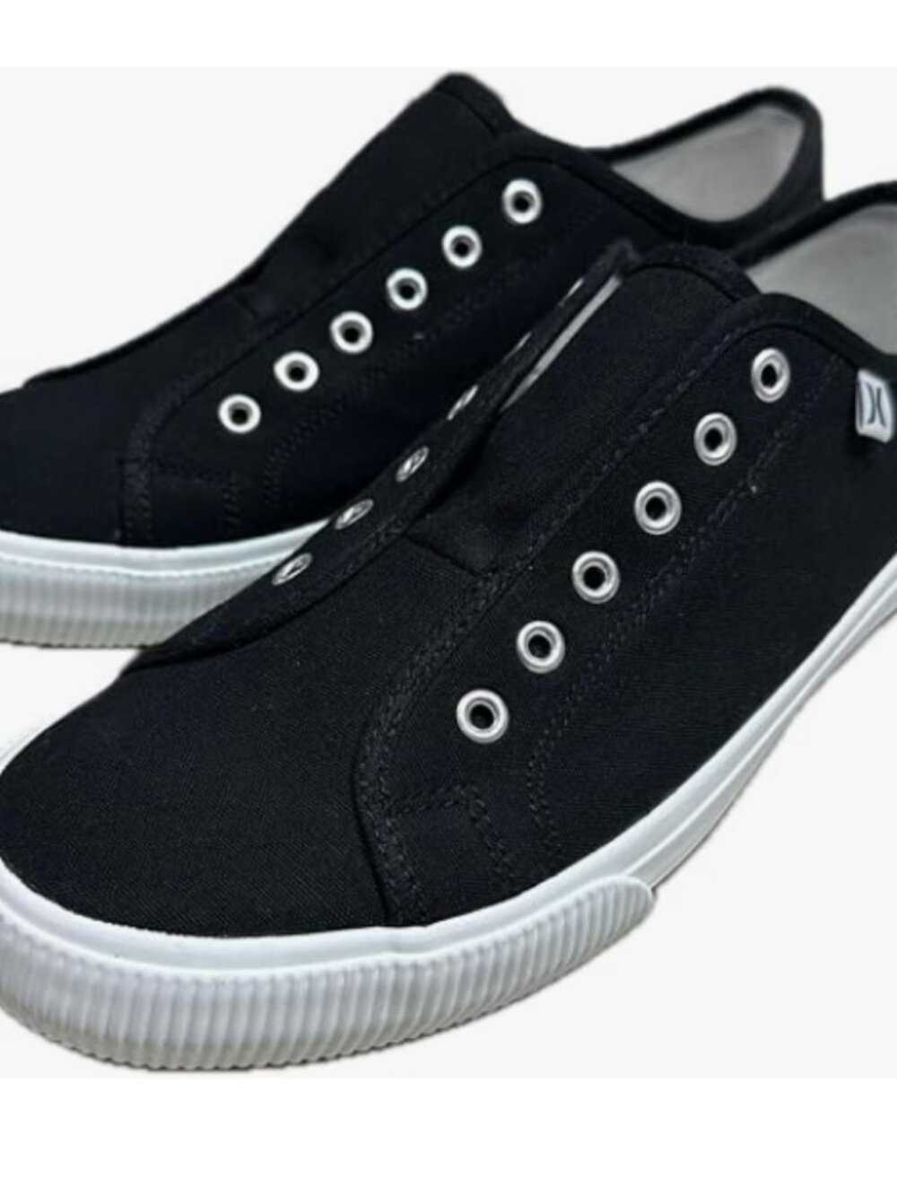 Hurley Chloe Canvas Low Top Slip On Sneakers Black 1676560 Womens Size 9